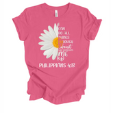 Trenz Shirt Company Christ Who Strengthens Me Philippians 4:13 Womens Christian Daisy Short Sleeve T-shirt-Charity Pink-xl